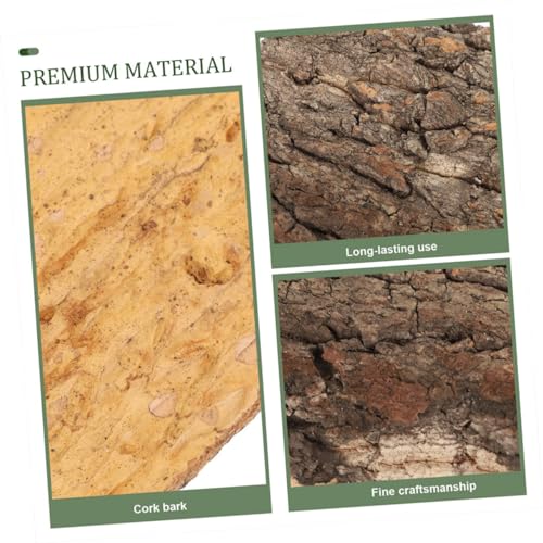 Happyyami 4pcs Fish Tank Landscaping Gecko Tank Backdrop Cork Bark Background Reptile Habitat Decoration Reptile Wooden Cork Tile Aquarium Decor Reptile Tank Natural Cork Bark Crawl 3D