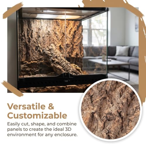 4pcs Cork Terrarium Background: 7.7x5.8x0.4Inch Natural Bark Backdrop Reptile Climbing Mat - Habitat Decoration for Lizard Turtle Bearded Dragon Snake