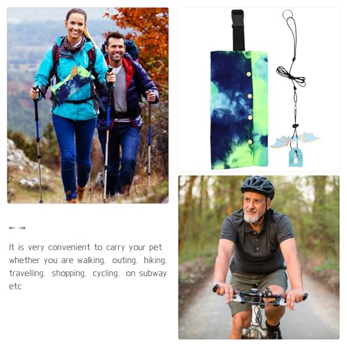BESPORTBLE Outdoor Lizard Carrier Bag Set with Adjustable Portable Reptile Leash Blue Sling for Small Pets Bearded Dragon Travel Pouch Outdoor Use