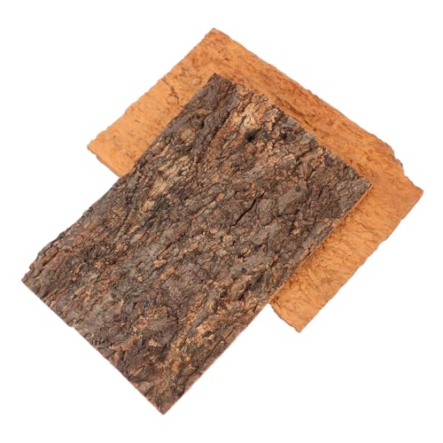 SEWACC 2pcs Cork Terrarium Background 11.8x7.9in Natural Cork Bark Climbing Mat Reptile Tank Background Board Habitat Decoration for Gecko Lizard Tortoise Turtle Chameleon Beared Dragon