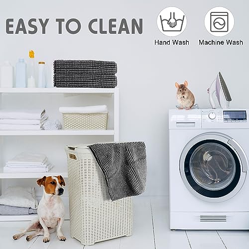 Amylove 4 Pcs Guinea Pig Cage Liner 12 x 12 Inch Washable Chenille Pee Pads Pet Dog Cat Bedding Training Mat Reusable for Small Animals Puppy Bunny Hamster Chinchilla - color: Dark Gray, size: 12 x 12 Inch, style: Low Pile Chenille