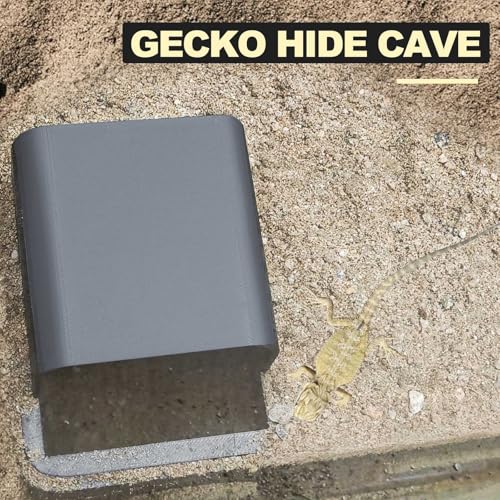 Reptile Humid Underground Cave Viewing Hide,with a Humidification Groove Equipped with a Temperature and Humidity Dish,Lizards,Corn Snake,Leopard Gecko Hideout Reptile Habitat Tank Enrichment.