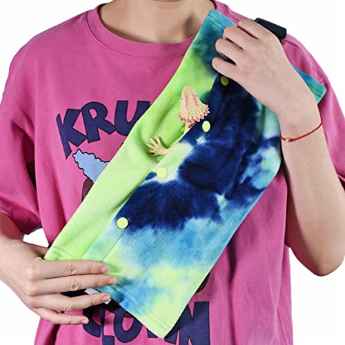 LIKZINWA Bearded Dragon Sling Carrier and Leash Harness,Small Animal Carrier with Adjustable Strap and 4 Size Pack Reptile Harness(Schoolbag+Carrier) - color: red+harness