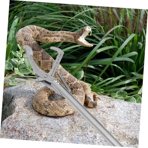 Folding Stainless Steel Snake Trap Clamp Safe Snake Catch Tool with Lock for Reptile Handling