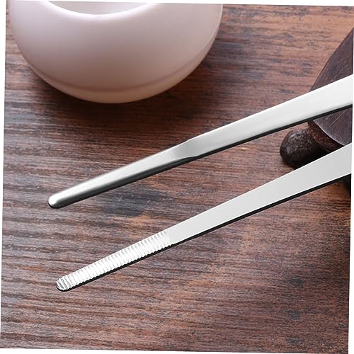 Kisangel 5pcs Stainless Steel Industrial Tweezers Round Tip Long Pointed for Crafts Snake Tongs Reptile Feeding Garden Repair