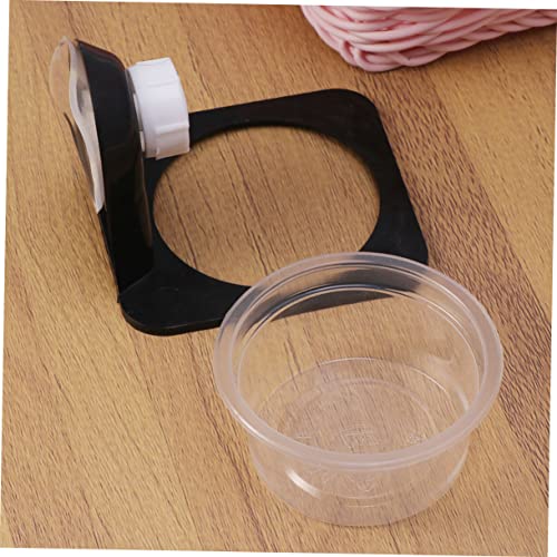 2pcs Reptile Feeding Bowl Set Suction Cup Water Dish for Tortoise Lizard and Gecko Black Reptile Food and Water Bowls - size: Size 5