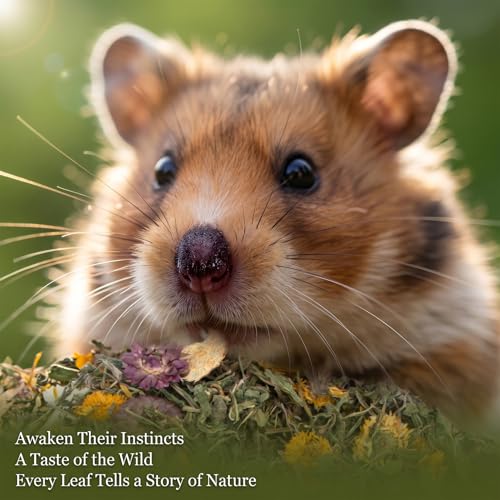 RAINFLOW Dandelion Delicacy for Small Pets – 6oz Natural Dried Dandelion & Herb Blend for Rabbits, Guinea Pigs, Hamsters & Chinchillas, High Fiber Forage Snack for Feeding and Enrichment