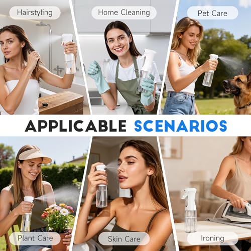 3 Pack Continuous Spray Bottles - Ultra Fine Mist Sprayer, Refillable Water Sprayer for Hairstyling, Plants, Pets, Cleaning, Skincare (6.8 OZ/200ML,White) - color: 3 Pack White, size: (3-Pack)-6.8 Oz