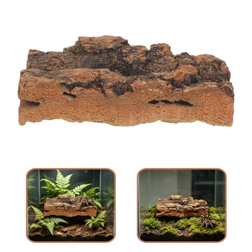CHILDWEET Natural Cork Bark Flats 4x2 Inch Bark Pieces 10pcs for Reptile Tank Background with Enhanced Climbing Structure and Easy Installation and Terrarium Décor for Turtle and Lizard
