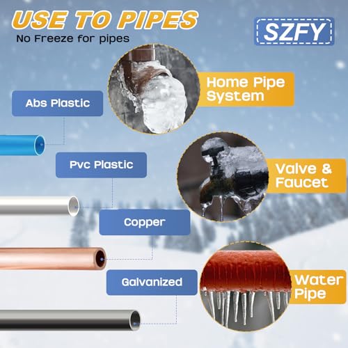 3FT~200FT Heat Tape for Water Pipes, -40°F Deicing Cable,Pipe Heat Cables for Roof,Gutter,Farm,Freeze Protetion Heating Wires, Heated Water Hose,Plumbing Fixtures,120V 5W/FT (120FT) - size: 120FT