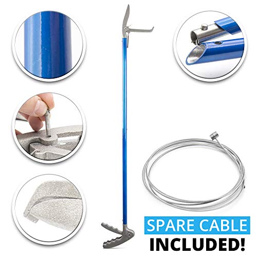 Cynamed 43" Long Reach Snake Tongs Reptile Grabber Catcher, Stainless Steel & Wide Jaw Pick-up Handling Tool
