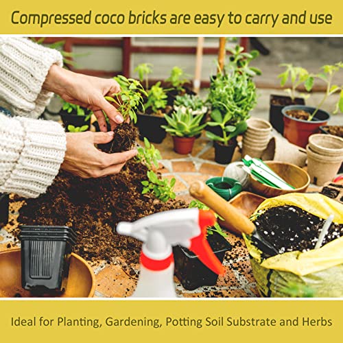 Legigo Pack of 3 Organic Coco Coir Bricks- 100% Natural Compressed Coco Peat Brick Coconut Fiber Substrate with Low EC& pH Balance, Coir Plant Soil Enhance Root Growth for Herbs, Flowers, House Plants - color: Pack of 3