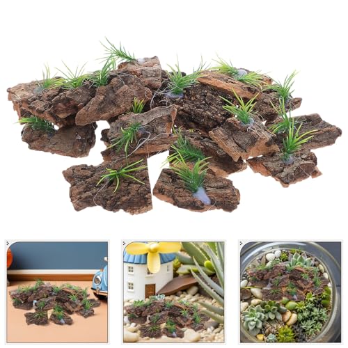 Alasum 20pcs Natural Cork Bark for Reptile Terrarium Tree Bark Decor for Reptile Tank Background for Lizards Snakes Turtles Easy Clean Terrarium Scenery