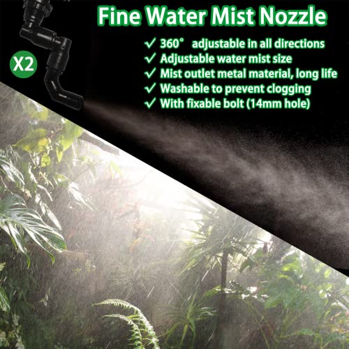 Automatic Reptile Mister Misting System with 4 Fine Mist Nozzles