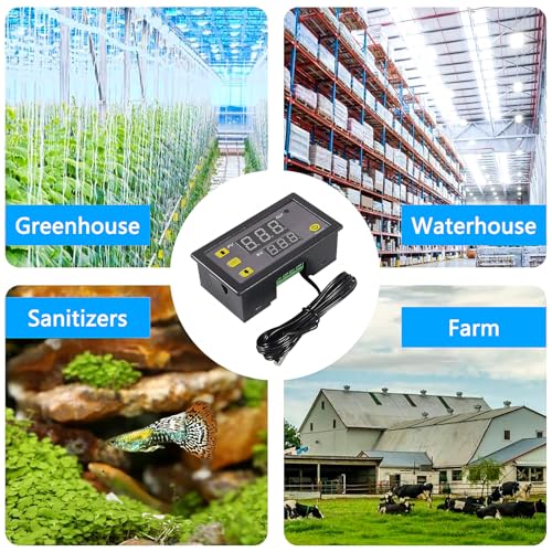 2pcs Digital Temperature Controller W3230 Digital LED Thermostat Switch with Waterproof Probe AC110-220V Programmable Heating Cooling Electronic Thermostat Control -50℃ to 120℃ - color: Ac 110-220v