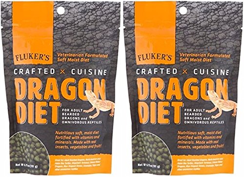 Fluker's New 2 Pack of Crafted Cuisine Juvenile Bearded Dragon Diet, 6.75 Ounces Per Pack