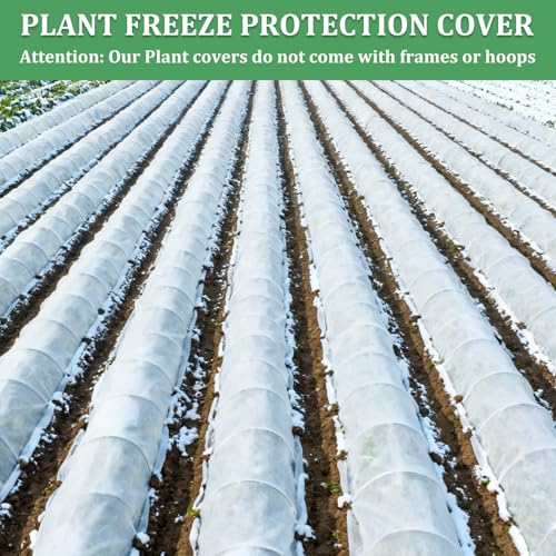 Plant Covers Freeze Protection 6.6 ft x 16 ft Floating Row Cover 1oz/yd² Garden Fabric Plant Cover for Winter Frost/Sun Pest Protection - color: White