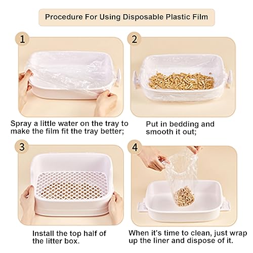 Disposable Small Animal Cage Liners, Rabbit Litter Box Lines Pet Tray Liner Bags Guinea Pig Cage Toilet Plastic Film for Bird Hamster Chinchilla Hedgehog (100 PCS, 23'') - style: 100 PCS, 23''