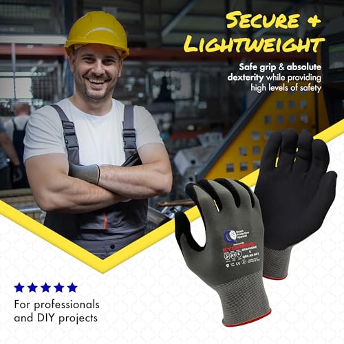 Quest Protective Apparel Cut Resistant Work Gloves (ANSI A1) – Lightweight Gloves for Gardening,DIY, Mechanical & General Handling – Breathable Grip Gloves for Men & Women – Small, Case of 72 - size: Small, style: Pack of 72