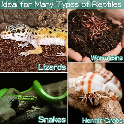 Halatool Compressed Coconut Fiber Substrate for Reptiles | 6 Pack Organic Coconut Substrate, Reptile Bedding for Geckos, Snakes, Lizards, Hermit Crabs & Tarantulas - color: 6 pack