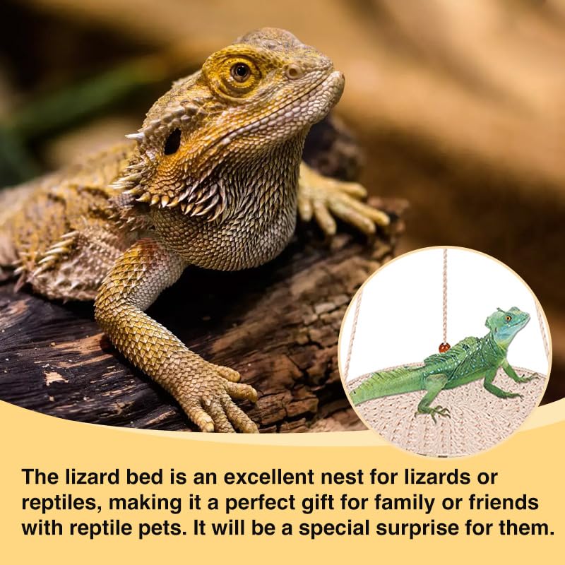 Reptile Hammock, Reptile Hammock Swing Hanging Bed for Bearded Dragon Lizard Snake Gecko Chameleon Parrot Hamster Small Pets (9.8"*17.7" White) - color: White