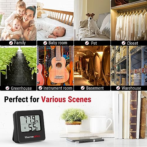 ThermoPro TP157 Hygrometer Indoor Thermometer for Home, Room Thermometer Humidity Meter with Accurate Temperature Humidity Sensor for Greenhouse Baby Room Office-1 Pack - size: Indoor Thermometer