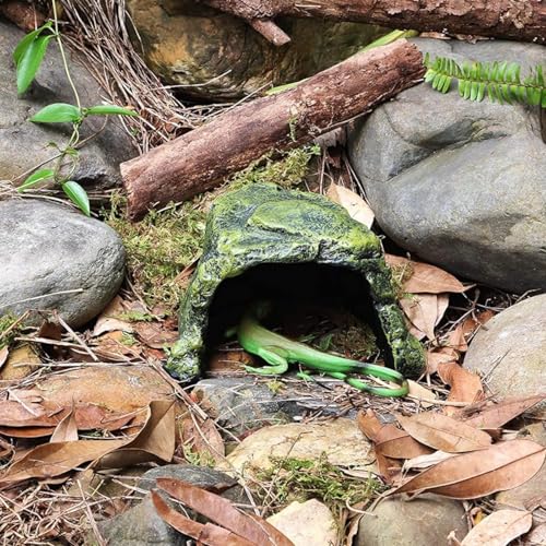 Reptile Hides and Caves, Reptile Tank Accessories, Tortoise Habitat, Resin Bearded Dragon Hideout Turtle House for Turtle Bearded Dragon Gecko Snakes Chameleon Frogs Fish