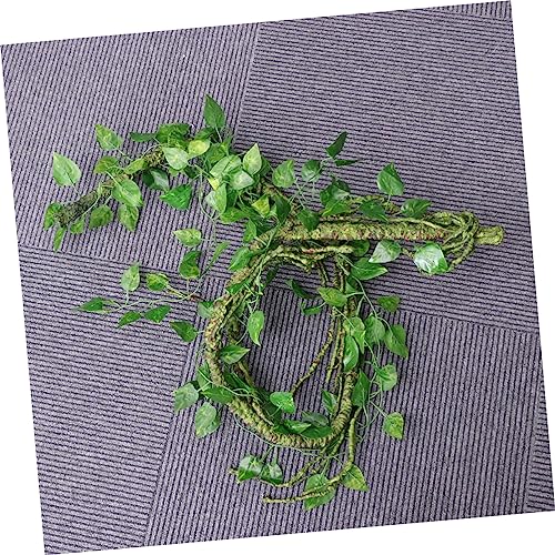 Sosoport 3pc Bendable Jungle Vines Decor for Reptile Habitat Flexible Artificial Leaf Vines with Cups for Lizards Snakes Frogs and More for Terrariums and Aquariums