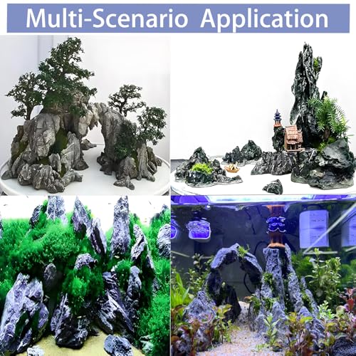 5LBS Aquarium Rocks Seiryu Stone Natural Hardscape Stone for DIY Aquariums, Fish Tanks, Bonsai, Paludarium Amphibian Enclosures (5Lb (3-8 inch), Seiryu Stone) - size: 5Lb (3-8 inch)