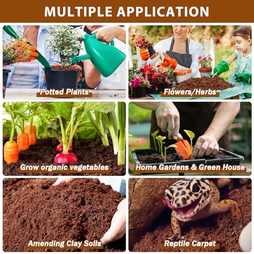 Legigo Pack of 10 Organic Coco Coir Bricks- 100% Natural Compressed Coco Peat Brick Coconut Fiber Substrate with Low EC&pH Balance, Plant Soil Enhance Root Growth for Herbs, Flowers, House Plants - color: Pack of 10