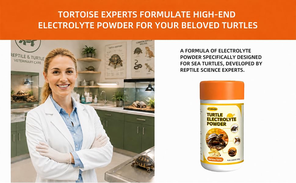 Turtle Electrolyte Powder—Promotes Appetite and Vitality—Contains Probiotics and Vitamins (2.82 oz) Banana Flavor | Promotes Appetite and Vitality—Contains Probiotics and Vitamins