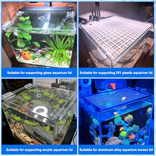 NestBasics 6pcs Transparent Aquarium Lid Clips,Rimless Fish Tank Glass Cover top Support,Aquarium Hood Holder, Acrylic Glass Aquarium top Clips (Transparent, 6pcs 7-8mm Clips) - size: 6pcs 7-8mm clips