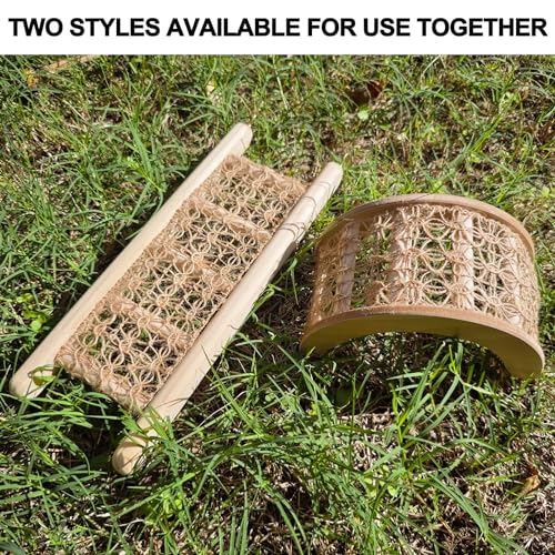 Hermit Crab Climbing Arch Bridge Wooden and Rope Hermit Crab Climbing Toys Hermit Crab Supplies Small Animal Cage Accessories for Hamster Lizard Chameleon Reptile - style: Arch Bridge