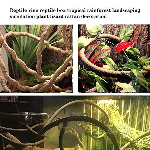 Hamiledyi 6PCS Bearded Dragon Tank Accessories Lizard Hammock Jungle Climber Vines Flexible Leaves Bendable Vine Artificial Branch Habitat Reptile Decor for Climbing, Suitable for Geckos, Lizards