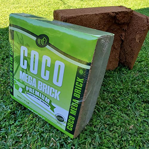 Nutrifield Coco Mega Brick 5kg | Compressed Coconut Coir Block Expands to 55L | Premium Quality Hydroponic Growing Medium, Pre-Buffered, Low EC Substrate for Indoor Outdoor Plants