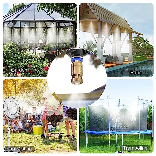 20pcs High Pressure Atomizer Nozzle Brass Misting Nozzles for Outdoor Cooling System, Landscaping, Greenhouse Irrigation, Air Humidification, Anti-Drip Fogging Spray Head(0.004"/0.1mm)