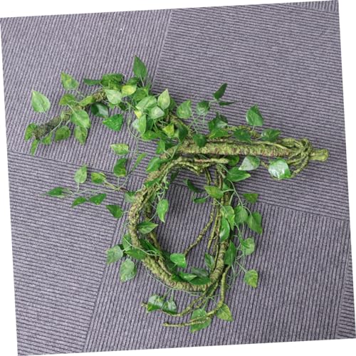 NOLITOY 3pc Bend- Jungle Vines for Reptiles Artificial Leaf Decor with Suckers Flexible Rattan Strips for Lizard Frog Snake Habitats Terrarium Decoration