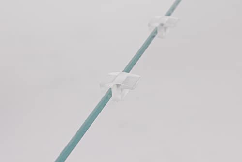 LANDEN Low-Profile Clear Acrylic Aquarium Cover Clips for 4mm Glass Lid (3.5mm Gap per Side) - 12pcs, Minimalist, Fits Rimless Tanks of All Thicknesses - size: 4mm with 3.5mm Gap (12 pcs)