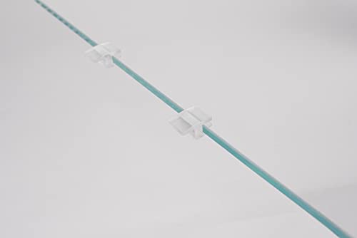 LANDEN Low-Profile Clear Acrylic Aquarium Cover Clips for 4mm Glass Lid (3.5mm Gap per Side) - 12pcs, Minimalist, Fits Rimless Tanks of All Thicknesses - size: 4mm with 3.5mm Gap (12 pcs)