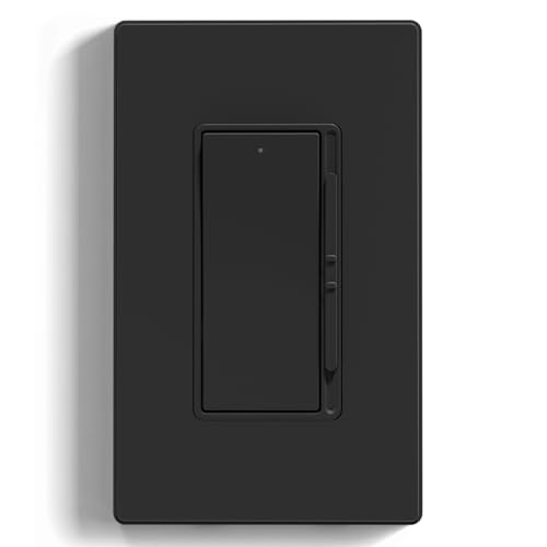 ELEGRP Digital Dimmer Light Switch for 300W Dimmable LED/CFL Lights and 600W Incandescent/Halogen, Single Pole/3-Way LED Slide Dimmer Light Switch, Wall Plate Included, UL Listed, 1 Pack, Matte Black - color: Black