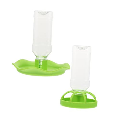 BESPORTBLE 2sets Reptile Feeding Bowls Green Plastic Water and Food Dishes for Small Reptiles Safe and Smooth Surface for Lizards and Tortoises