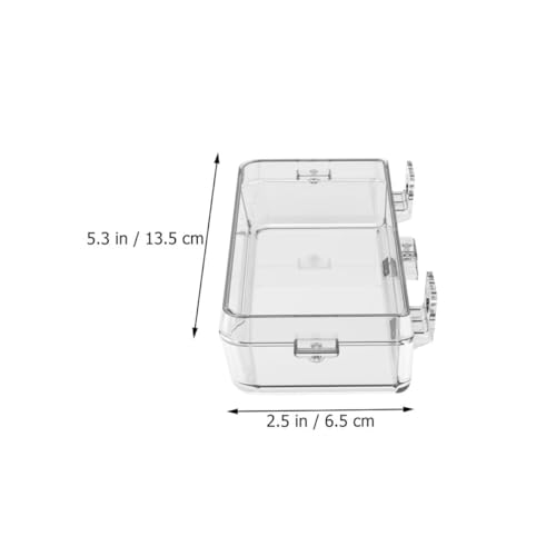 PRETYZOOM Reptile Feeding Container Anti-Escape Food Box Large Gecko Feeding Bowl with Suction Cups for Lizard and Chameleon Terrarium Use
