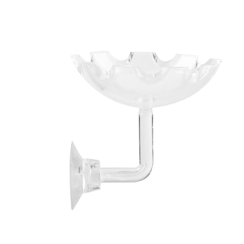 2.3in Acrylic Shrimp Feeding Dish Suction Cup Aquarium Bowl Smudge Resist Easy Clean for Hermit Crab Reptile Food