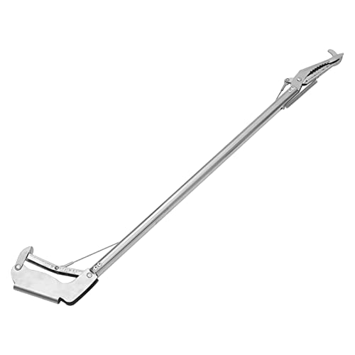 Mikikit Reptiles Snake Catcher, Stainless Steel Snake Stick Practical Snake Clamp Folding Snake Grabber with Lock Professional Snake Grabber for Garden Yard Outdoor Folding - size: 75X12CM