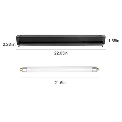 REPTI ZOO T5 HO UVB Lighting Combo Kit with Timer, Reptile Light Fixture Terrarium Hood Comes with Desert 10.0 UVB T5 Lamp Bulb (24W) - size: 24 Watts