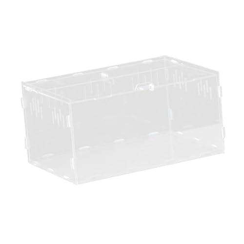 Reptile Breeding Box Terrarium Habitat Tank Transparent Acrylic Enclosure with Ventilation Holes for Snakes Frogs Turtles Geckos Small Animals- 30x20x15cm