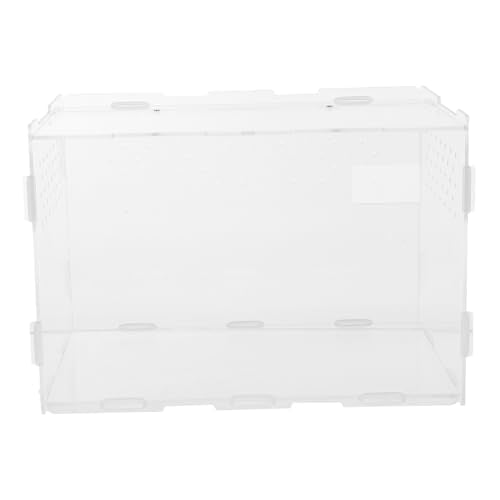 Acrylic Reptile Breeding Box Reptile Terrarium Case for Snakes Lizards and Tortoises Sturdy PET Supply Lid