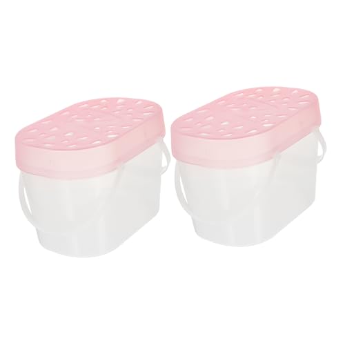 Beaupretty 2pcs Portable Hamster and Reptile Plastic Carriers Medium Size Pink Small Animal Travel Boxes for Hamsters Turtles and Crawling Pets