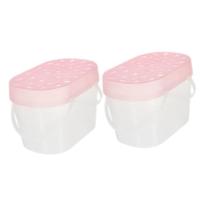 Beaupretty 2pcs Portable Hamster and Reptile Plastic Carriers Medium Size Pink Small Animal Travel Boxes for Hamsters Turtles and Crawling Pets