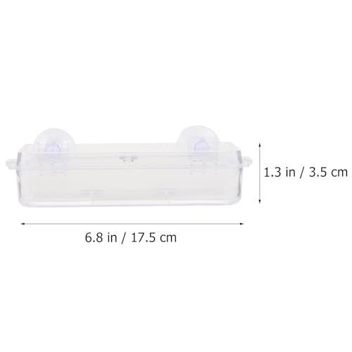 Sosoport Suction Cup Reptile Feeder Acrylic Food and Water Dish with Double Suction for Gecko Lizard Tank Accessories Easy to Clean Reptile Feeding Bowl, 6.10 X 2.95 X 1.37 Inch